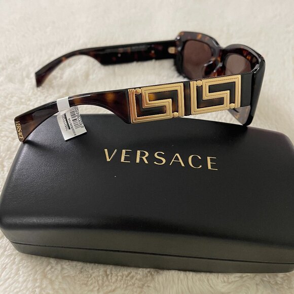 Versace Endless Greca Women\'s Rectangle Sunglasses - VE4444U - Made in Italy